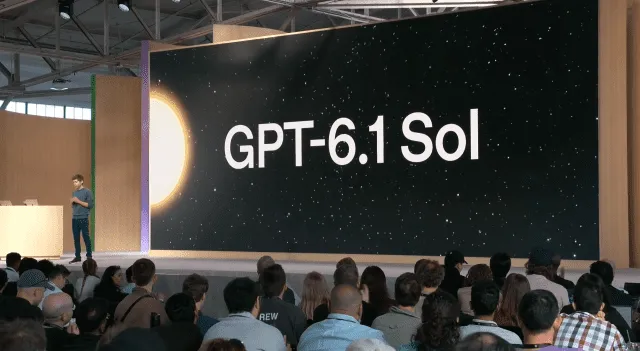OpenAI DevDay 2026에서 GPT-6.1 Sol과 dots가 공개되는 핵심 발표 구성 이미지
